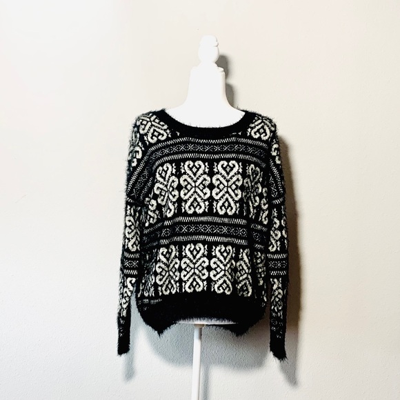 Miley and Molly Sweaters - Miley and Molly Black & White Over Sized Sweater